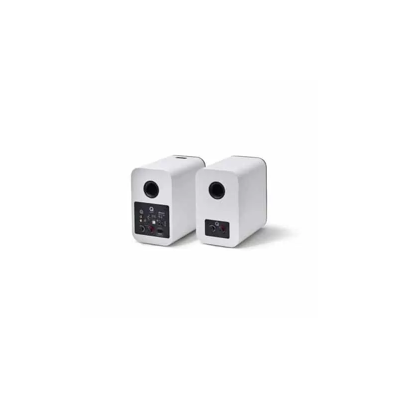 coppia di diffusori amblificati wireless  Bluetooth aptX™ HD, Q Acoustics M20HD, vista posteriore finitura bianco