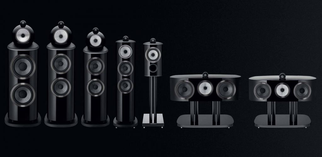 diffusori Bowers & Wilkins serie 800 D4, serie completa in finitura nero laccato