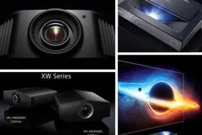 collage proiettori shoot out di Soundimage, proiettori JVC, Sony, BenQ e Hisense